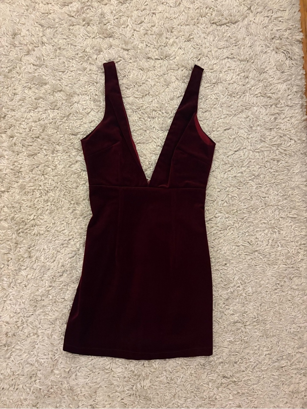 Burgundy Velvet Mini Dress